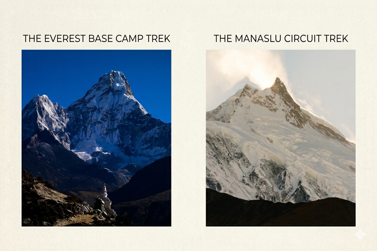Everest base camp trek vs Manaslu circuit trek comparison
