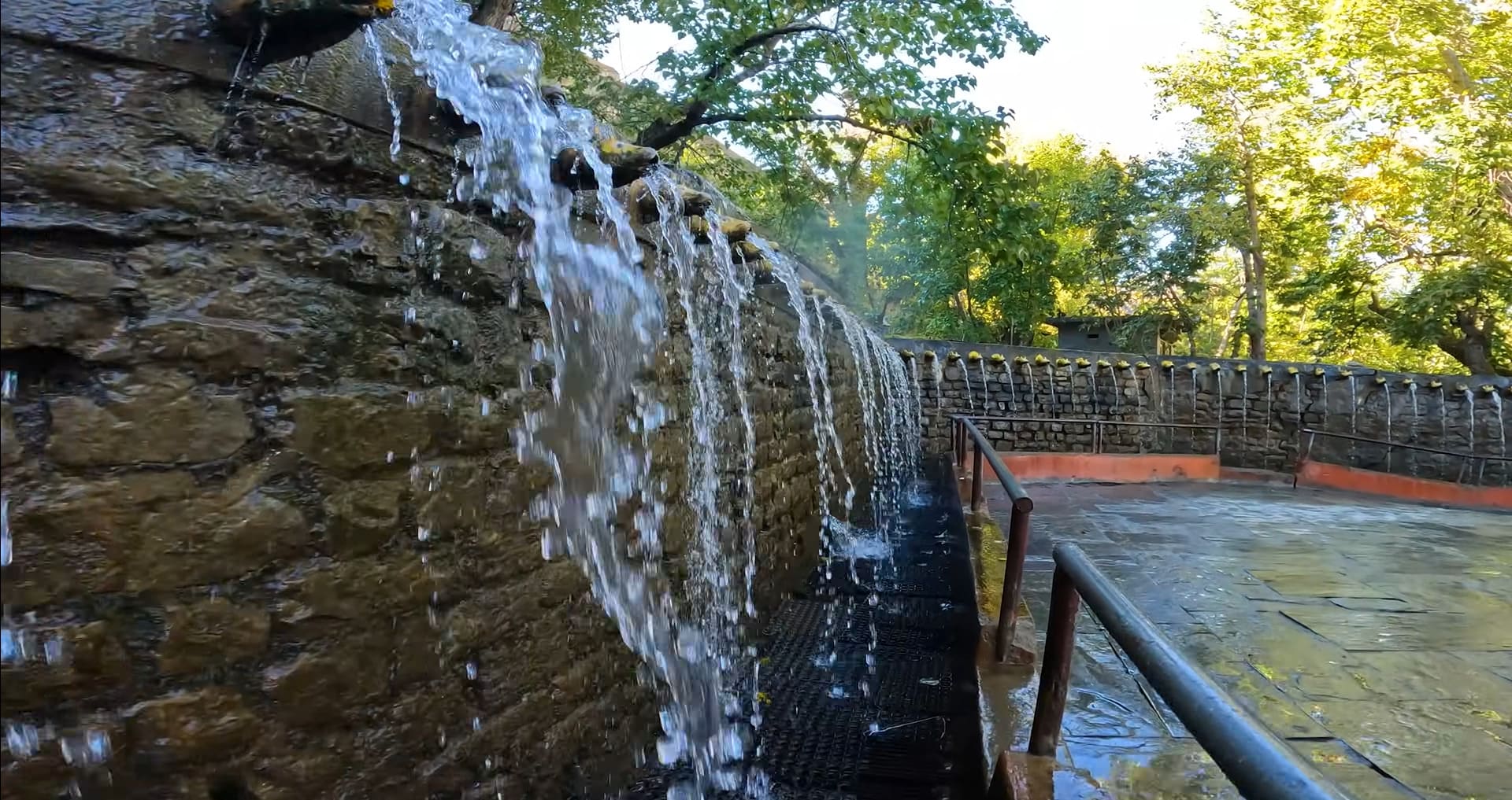 108 water taps at Muktinath Temple, where devotees bathe under icy streams for spiritual cleansing and blessings.