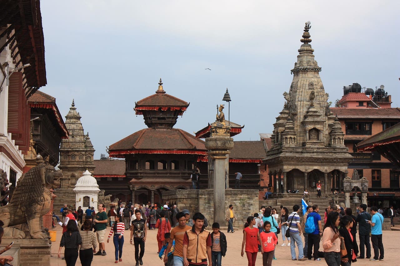 Bhaktapur Temple with traditional pagoda-style architecture, ornate wood carvings, and vibrant cultural atmosphere in the historic city of Bhaktapur.
