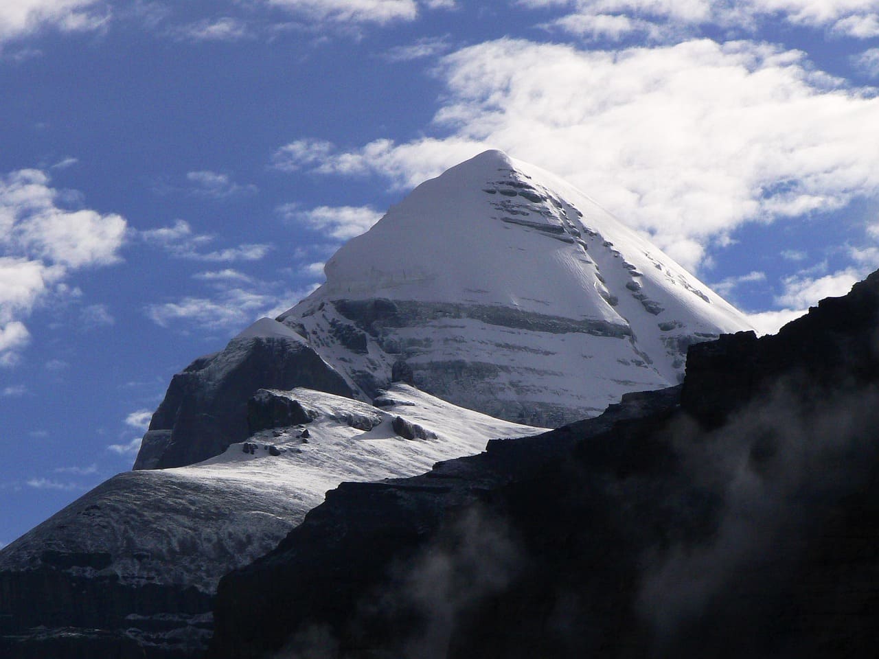 Kailash mountain seen in the evening.